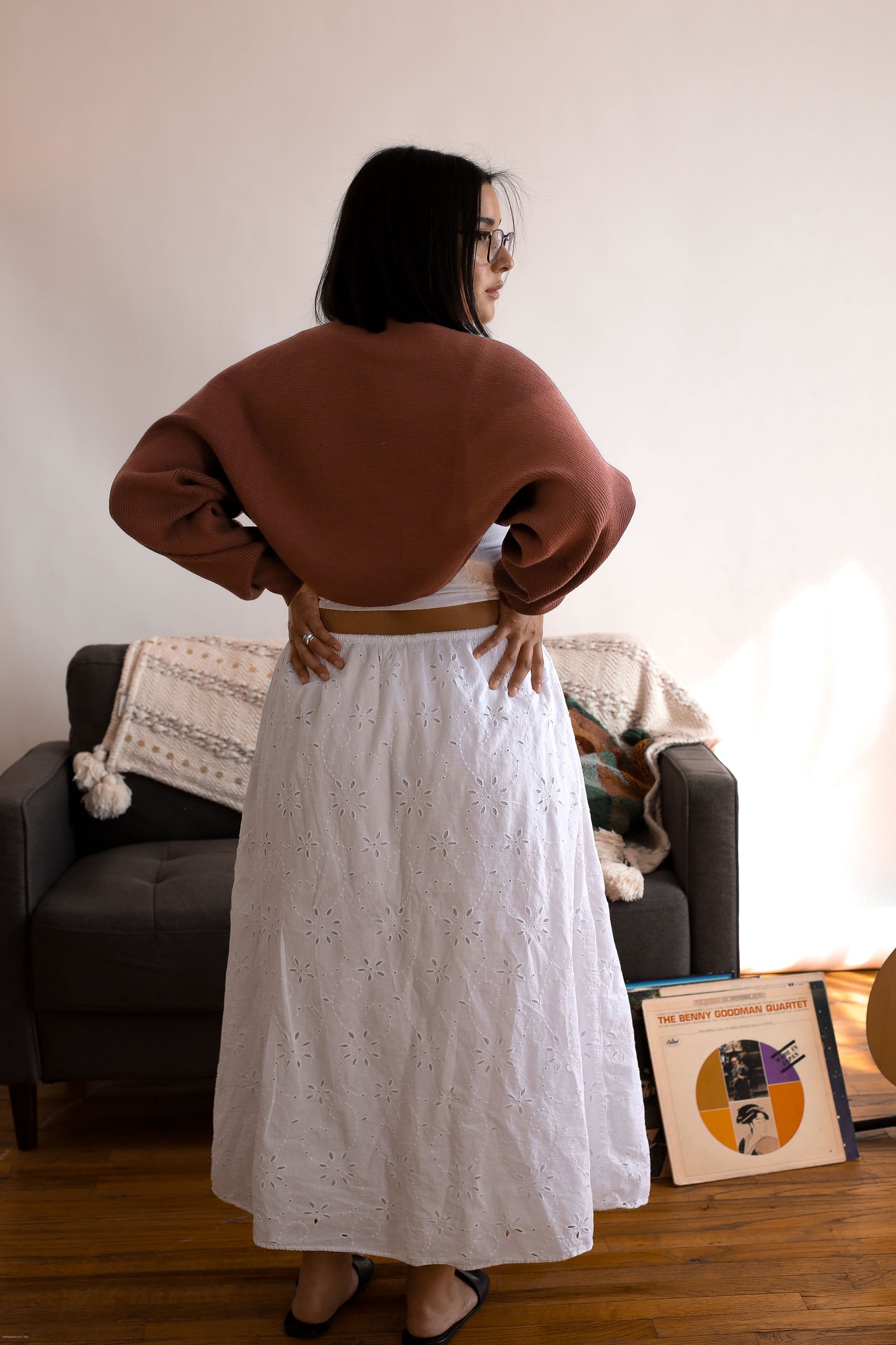 Milk chocolate shrug sweater
